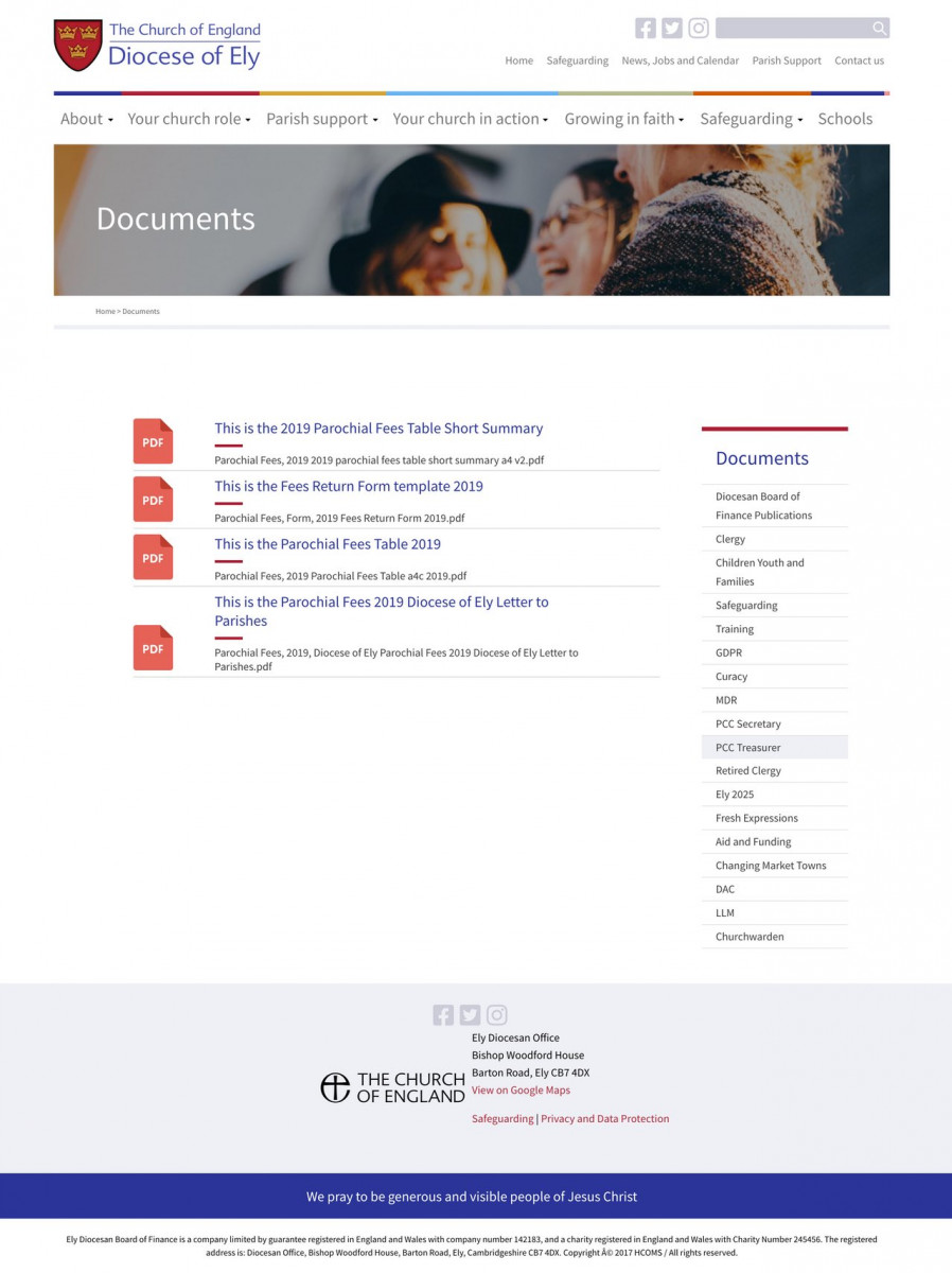 Example of the documents feature